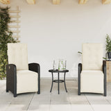 Vidaxl tuinstoelen 2 st verstelbaar met voetensteun poly rattan zwart