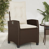 Vidaxl tuinstoelen 2 st verstelbaar met kussens poly rattan bruin