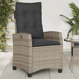 Vidaxl tuinstoelen 2 st verstelbaar met kussens poly rattan grijs