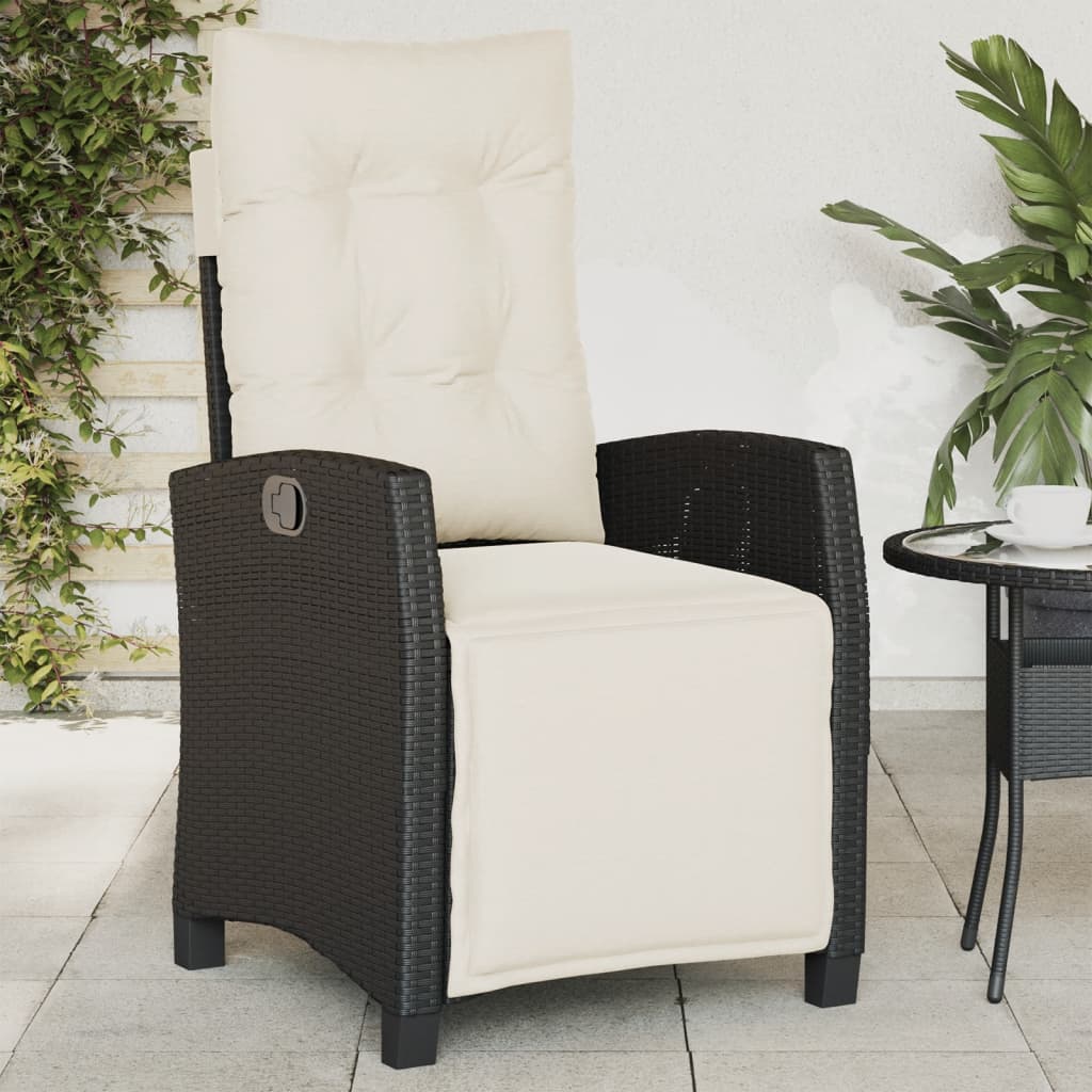 Vidaxl tuinstoelen 2 st verstelbaar met voetensteun poly rattan zwart