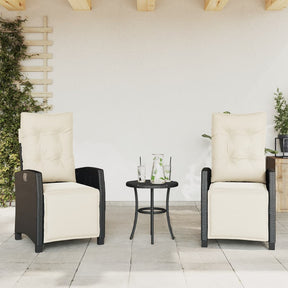 Vidaxl tuinstoelen 2 st verstelbaar met voetensteun poly rattan zwart