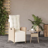 Vidaxl tuinstoel verstelbaar met voetensteun poly rattan beige