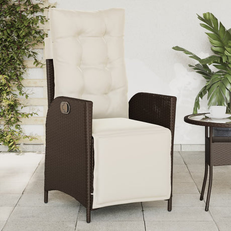 Vidaxl tuinstoelen 2 st verstelbaar met voetensteun poly rattan bruin