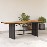 Vidaxl tuintafel met acaciahouten blad 190x80x74 cm poly rattan zwart