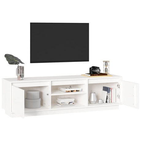 Vidaxl tv-meubel 140x35x40 cm massief grenenhout wit