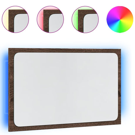 Vidaxl badkamerspiegel met led 60x8,5x38 cm bewerkt hout bruin eiken