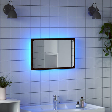 Vidaxl badkamerspiegel met led 60x8,5x38 cm bewerkt hout bruin eiken