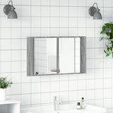 Vidaxl badkamerkast met spiegel en led 80x12x45 cm acryl grijs sonoma