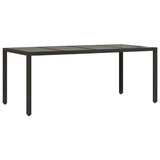Vidaxl tuintafel met glazen blad 190x90x75 cm poly rattan zwart