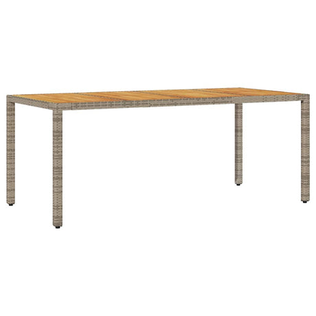 Vidaxl tuintafel met acaciahouten blad 190x90x75 cm poly rattan grijs