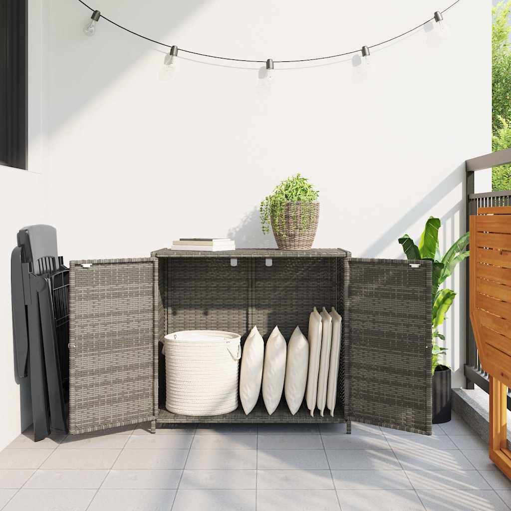 Vidaxl tuinkast 83x45x76 cm poly rattan grijs