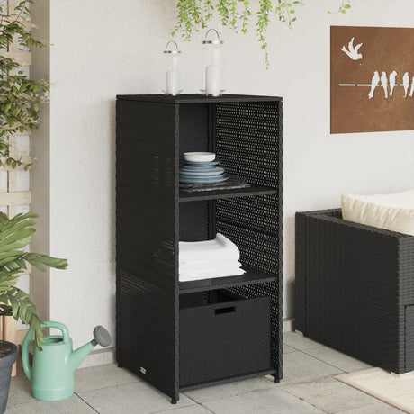 Vidaxl tuinkast 50x55x115 cm poly rattan zwart