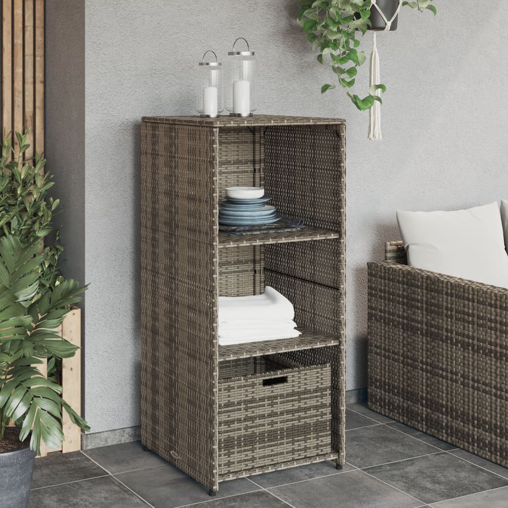 Vidaxl tuinkast 50x55x115 cm poly rattan grijs