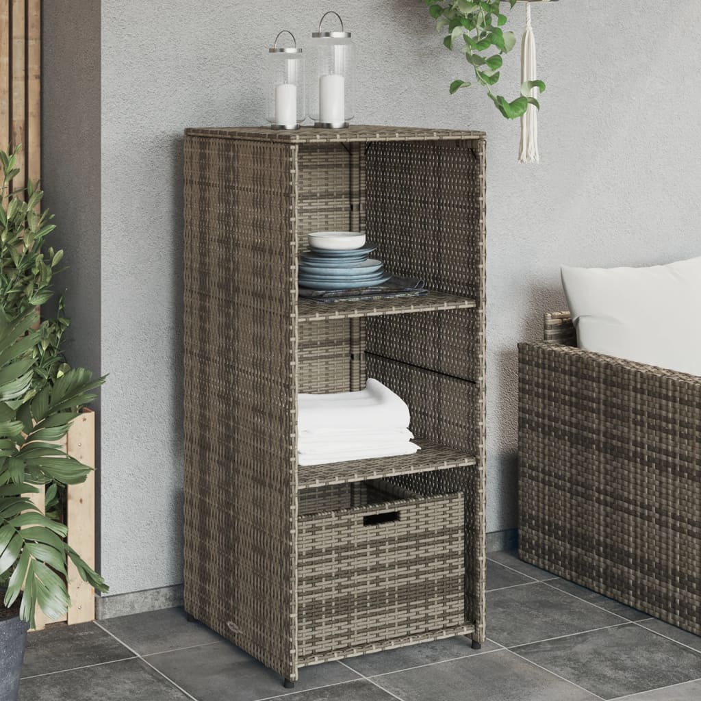 Vidaxl tuinkast 50x55x115 cm poly rattan grijs