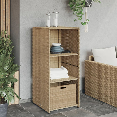 Vidaxl tuinkast 50x55x115 cm poly rattan beige
