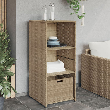 Vidaxl tuinkast 50x55x115 cm poly rattan beige