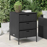 Vidaxl tuinkast 55x59x80 cm poly rattan zwart