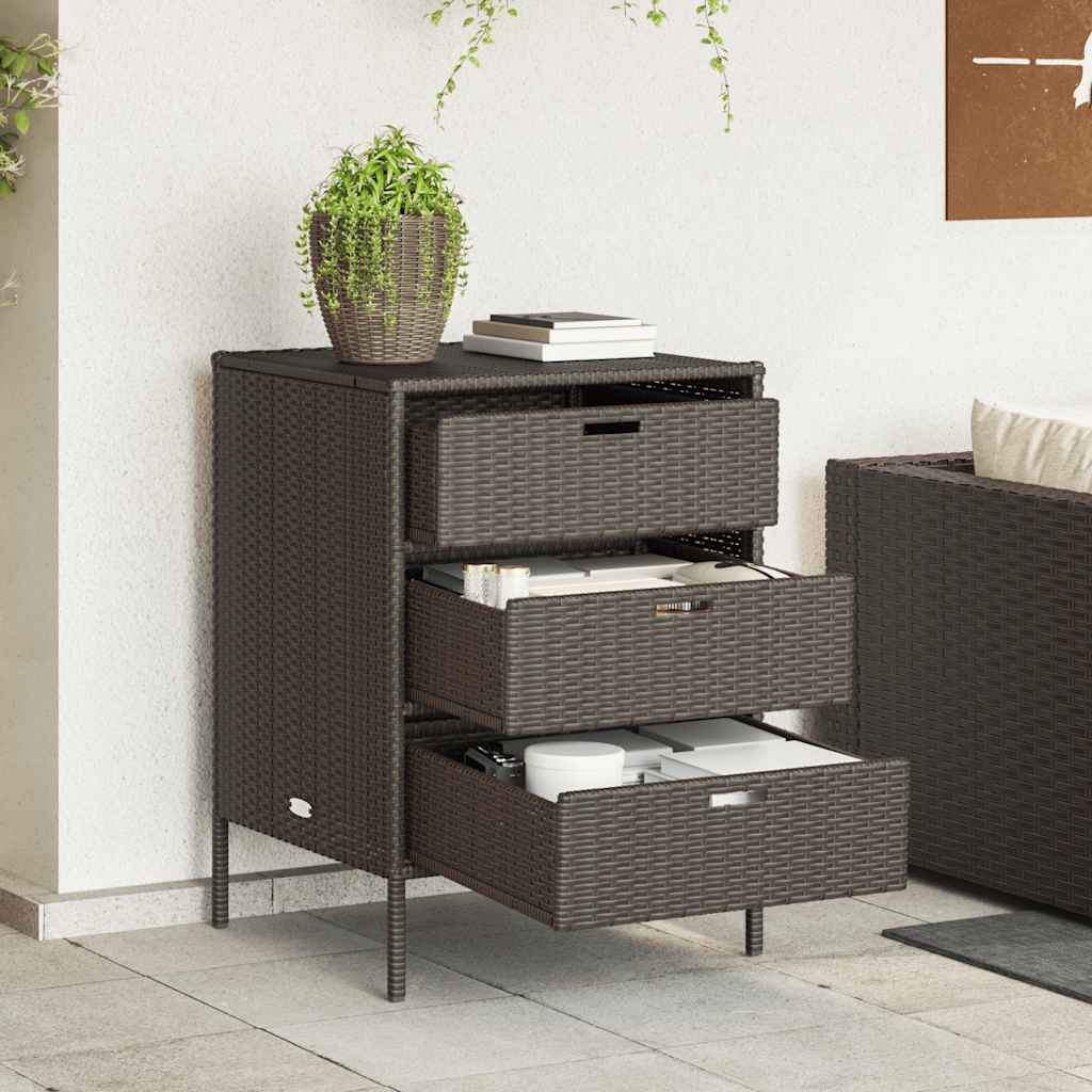 Vidaxl tuinkast 55x59x80 cm poly rattan bruin