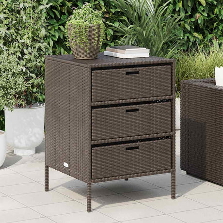 Vidaxl tuinkast 55x59x80 cm poly rattan bruin