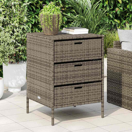 Vidaxl tuinkast 55x59x80 cm poly rattan grijs