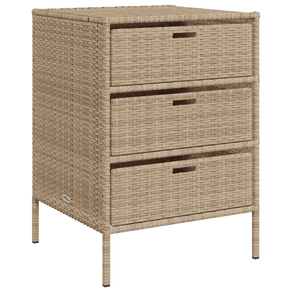 Vidaxl tuinkast 55x59x80 cm poly rattan beige