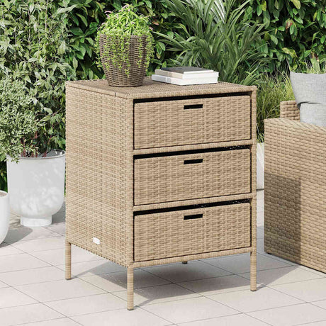 Vidaxl tuinkast 55x59x80 cm poly rattan beige