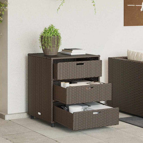 Vidaxl tuinkast 55x59x69 cm poly rattan bruin
