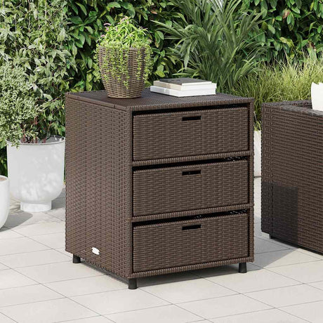 Vidaxl tuinkast 55x59x69 cm poly rattan bruin