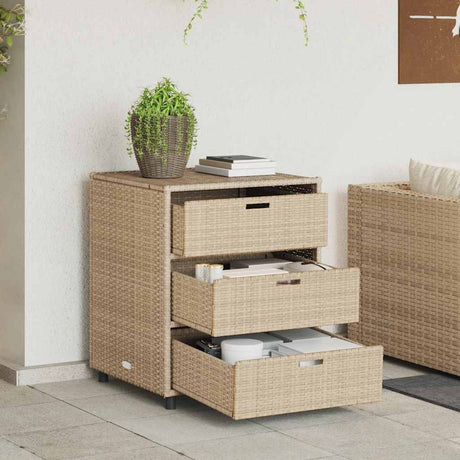 Vidaxl tuinkast 55x59x69 cm poly rattan beige