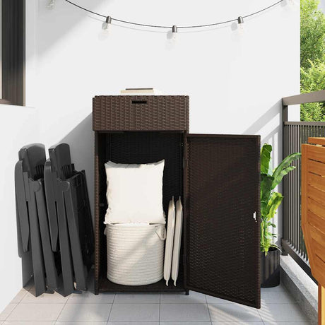 Vidaxl tuinkast 55x55x111 cm poly rattan bruin