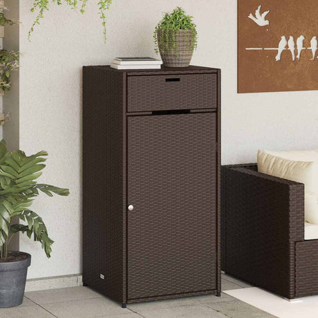 Vidaxl tuinkast 55x55x111 cm poly rattan bruin