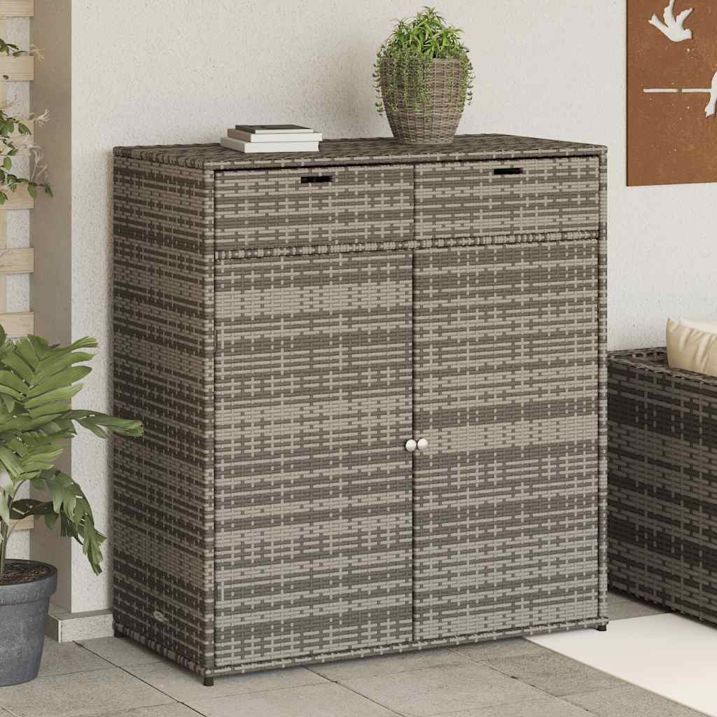 Vidaxl tuinkast 105x55x113 cm poly rattan grijs