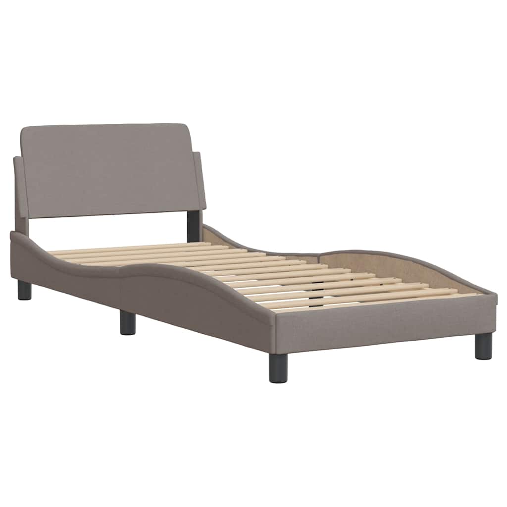 Vidaxl bedframe met hoofdeinde dover 80x200 cm stof taupe