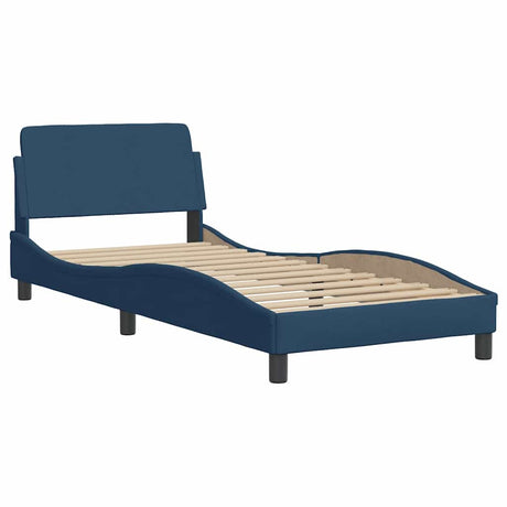 Vidaxl bedframe met hoofdeinde dover 80x200 cm stof blauw