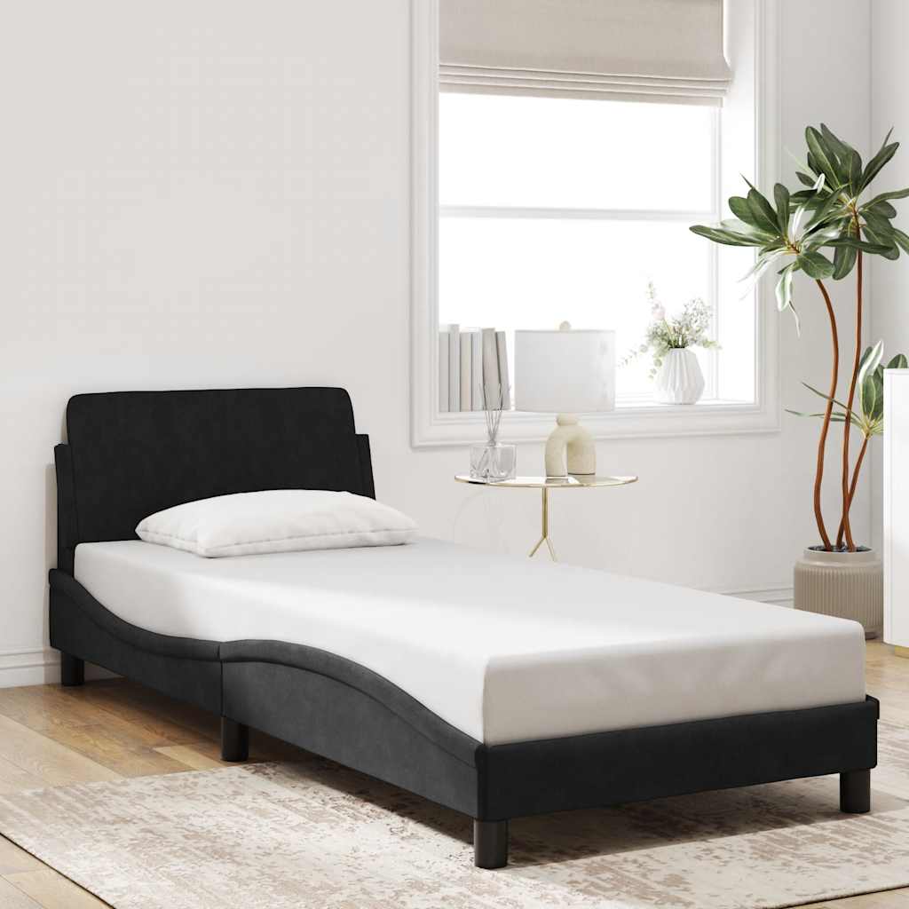 Vidaxl bedframe met hoofdeinde dover 80x200 cm fluweel zwart