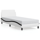 Vidaxl bedframe dover kunstleer wit en zwart 80x200 cm