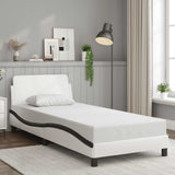 Vidaxl bedframe dover kunstleer wit en zwart 80x200 cm