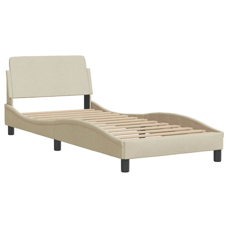 Vidaxl bedframe met hoofdeinde dover 90x190 cm stof crème