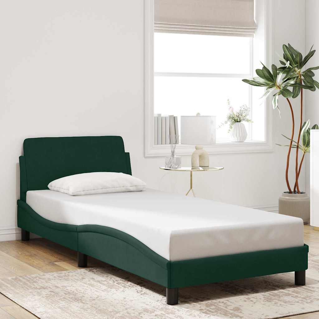 Vidaxl bedframe dover 90x190 cm fluweel donkergroen