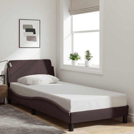 Vidaxl bedframe dover 90x200 cm stof donkerbruin