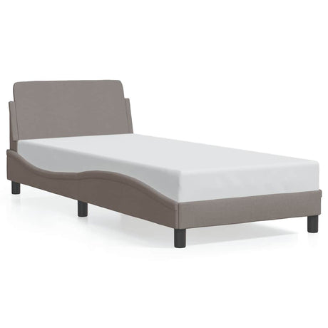 Vidaxl bedframe met hoofdeinde dover 90x200 cm stof taupe