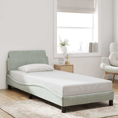 Vidaxl bedframe dover 90x200 cm fluweel lichtgrijs