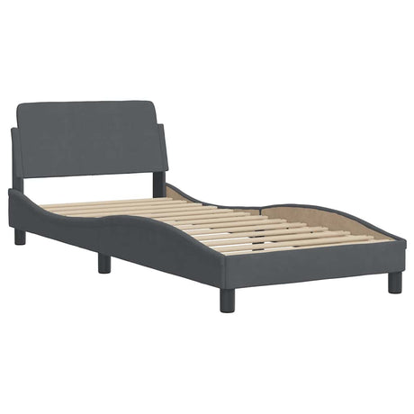 Vidaxl bedframe dover 90x200 cm fluweel donkergrijs