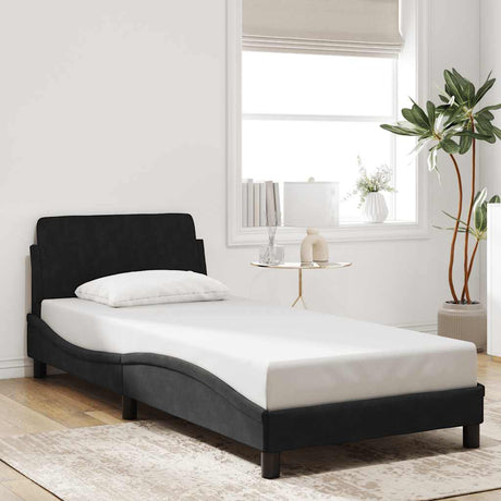 Vidaxl bedframe met hoofdeinde dover 90x200 cm fluweel zwart