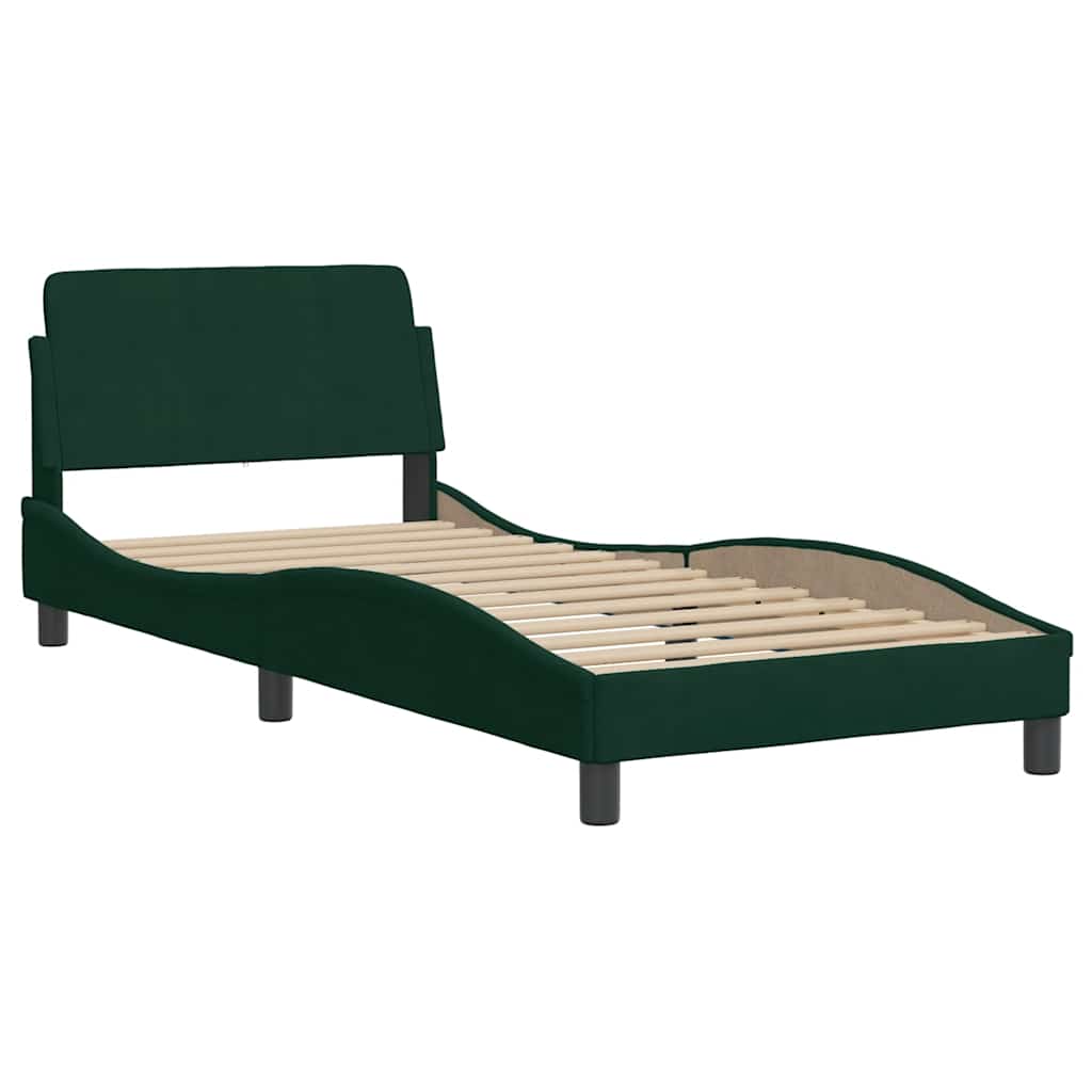 Vidaxl bedframe dover 90x200 cm fluweel donkergroen