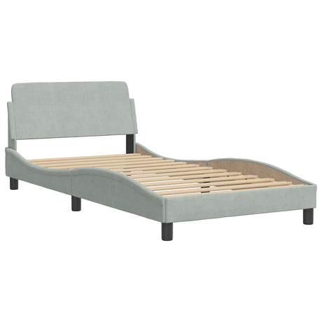 Vidaxl bedframe dover 100x200 cm fluweel lichtgrijs