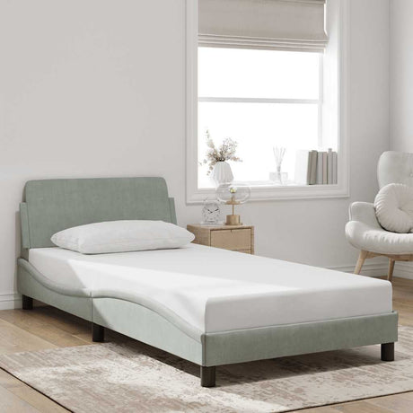 Vidaxl bedframe dover 100x200 cm fluweel lichtgrijs