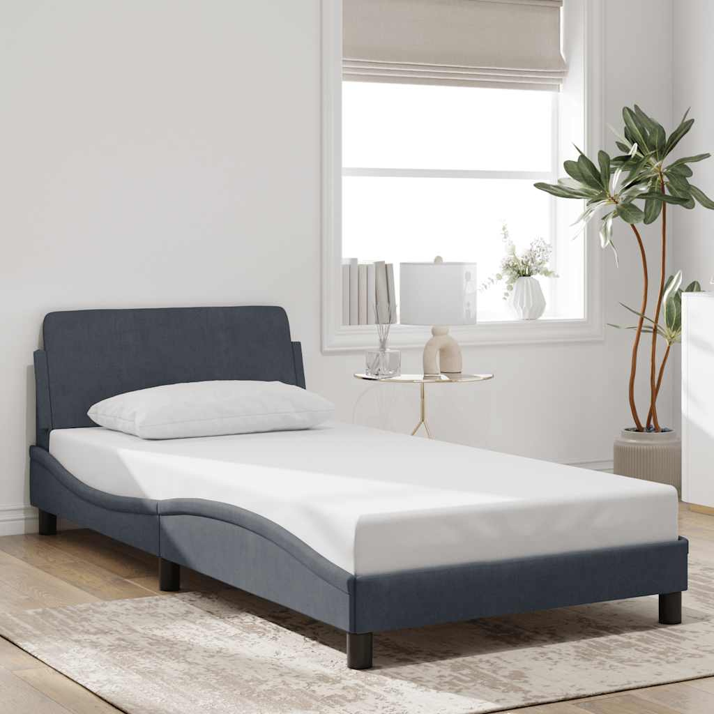 Vidaxl bedframe dover 100x200 cm fluweel donkergrijs