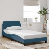 Vidaxl bedframe met hoofdeinde dover fluweel blauw 100x200 cm