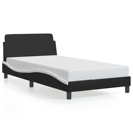 Vidaxl bedframe dover kunstleer zwart en wit 100x200 cm